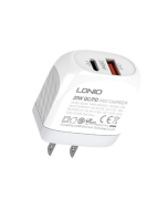 LDNIO 32W 3-Port USB PD Charger 2USB-A+USB-C PD QC3.0 Fast Charging Wall Charger Adapter EU Plug with 1M USB-A/Type-C to Type-C Cable