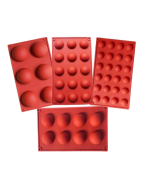 Semicircle Silicone Mold, Shxmlf Half Sphere for Chocolate, Candy and Gummies, Cake Decorating Tea Utensils Set, Mousse, Jell-O, Ice Cream, Cupcake Bombe, Assorted Sizes, Set of 4