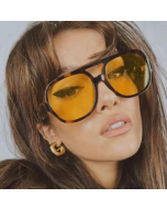 European and American new glasses trend retro double bridge sunglasses ins ocean piece personalized large frame internet celebrity sunglasses