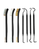 Double-ended pipe cleaning brush cleaning set for cleaning weld slag and rust