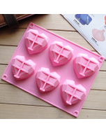 6 heart-shaped silicone molds for baking mousse cake DIY silicone molds