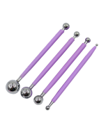 4-in-1 stainless steel ball carving set pill stick fondant clay colored mud carving tool set