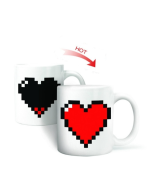 Creative heart-shaped magic temperature-changing cup, coffee milk cup that changes color when heated