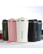 Double-layer 304 stainless steel coffee cup travel thermos 380ml