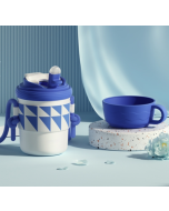 316 stainless steel thermos cup, three-use, double-drinking straw, direct drinking coffee cup