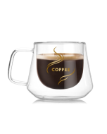 Double-layer insulated office cup, insulated double-layer coffee mug, glass cup