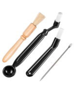 Model H 4 Piece Coffee Machine Cleaning Brush Set Wooden Cleaning Brush Coffee Set Head Brush