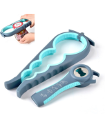 2 pieces/set 5-in-1 can opener + 4-in-1 multi-function bottle opener set