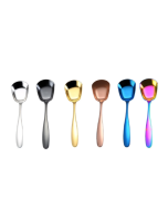 Small 304 stainless steel spoon bright thickened flat head flat bottom table spoon