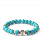 Cross Women's Beaded Bracelet with Turquoise in Ethnic Style