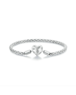 S925 Sterling Silver Plated White Gold Heart Base Chain Jewelry Accessory