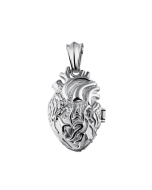 Personalized Titanium Steel Heart Pendant with Openable Feature, Color: Natural Large Single Pendant