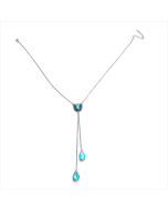 Personalized Sky Blue Heart-shaped Gemstone Pendant Women's Necklace