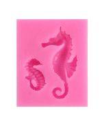 2 PCS Hippocampus DIY Modeling Mold Fondant Silicone Cake Chocolate Mold Baking Tool(Pink)