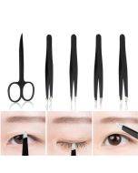 5 pieces/set sold Eyebrow grooming and makeup tools Eyebrow tweezer clip (black)