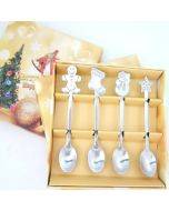 2 Sets Creative Stainless Steel Christmas Cutlery Four-piece Set