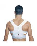 Magnetic therapy therapy posture corrector support shoulder and back support belt men and women adult support upper correction corset, size: M (white)