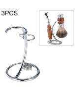 3 pieces for sale Stainless steel razor holder classic safety razor holder and brush holder holder with anti-slip base