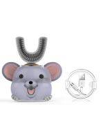 Fully automatic U-shaped children's toothbrush with waterproof charging port and smart silicone toothbrush, age: 2-6 years old (blue)