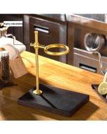 Wood Base Hand Coffee Filter Holder Adjustable Filter Holder, Color:Rubber Wood