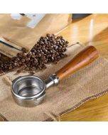 Stainless Steel Coffee Machine Filter Bracket Coffee Bottomless Wooden Handle