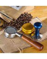 Stainless Steel Universal Bottomless Coffee Machine Filter Wooden Handle