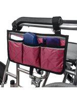 Walking Aid Wheelchair Armrest Side Storage Bag Car Storage Hanging Bag(Red Wine)