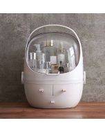 Handheld dustproof transparent round cosmetic drawer storage box