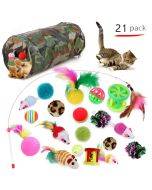 Pet cat toy set, cat teaser stick, plush mouse combination toy