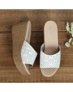 Printed platform wedge slippers for women