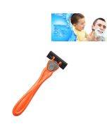 Five-layer stainless steel replaceable head disposable manual shaver (orange)