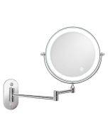 8-inch wall mounted double-sided makeup mirror with LED three color dimming bathroom mirror