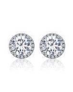 Zircon earrings, pure silver, minimalist girl earrings