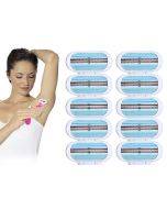 10 pieces sold, women's safety depilator, 3-layer blade shaving blade replacement head