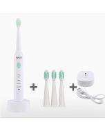 Dilip electric toothbrush rechargeable sonic 5-speed adjustment children and adults home waterproof soft-bristled whitening toothbrush USB charging stand (white)