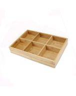 Hot Pot Bamboo Plate Compartmental Platter Vegetable Wood Tray Set