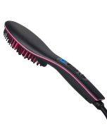 Ceramic straightener brush, fast straightening electric comb, flat LCD digital display, heated hair brush