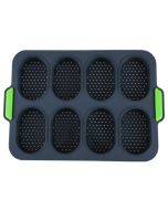 Oval Cake Mold Silicone 8 Grid Non-Stick Household Cake Mold(Dark Gray)