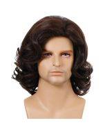 Men's wig diagonal bangs fluffy short curly hair