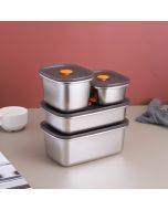 Refrigerator Fruit Fresh-Keeping Box 304 Stainless Steel Sealed Lunch Box