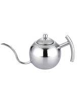 Hand Flush Pot Mocha Coffee Pot Stainless Steel Coffee Pot European Style Stainless Steel Teapot With Strainer, Capacity: 1L(Silver)
