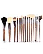 ZOREYA 15-in-1 Black Walnut Makeup Brush Set Complete Set of Beauty Tools Nylon Hair Loose Powder Brush Makeup Brush (ZP15)