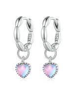 SCE1556 Sterling Silver S925 Colorful Love Rice Grain Round Ear Buckle