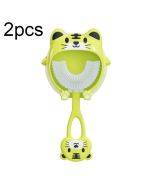 S8 2pcs children's cartoon animal manual U-shaped silicone toothbrush suitable for ages 2-12