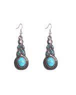 E1911-7 Turquoise Ethnic Style Earrings with a Simple and Retro Style