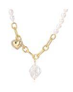 N2209-2 Smooth Diamond Love Women's Elegance Necklace with Collar Chain
