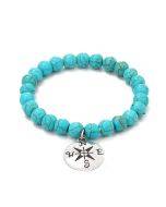 S2303-4 Compass Women's Beaded Bracelet Turquoise Ethnic Style Bracelet