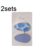 2sets Candy Color Floral Polka Dot Sweet Baby Drop Hair Clip(Pink Flower)