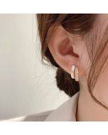 Shell double layered earrings with diamond earrings15