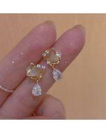 Shell double layered earrings with diamond earrings8